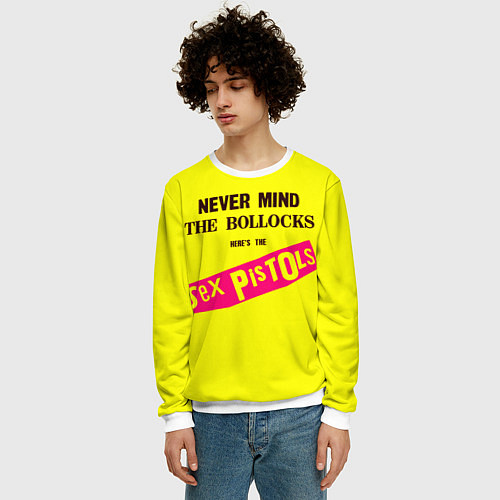 Мужской свитшот Never Mind the Bollocks, Heres the Sex Pistols / 3D-Белый – фото 3