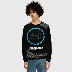Свитшот мужской Jaguar в стиле Top Gear со следами шин на фоне, цвет: 3D-черный — фото 2