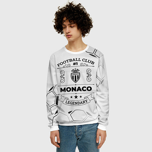 Мужской свитшот Monaco Football Club Number 1 Legendary / 3D-Белый – фото 3