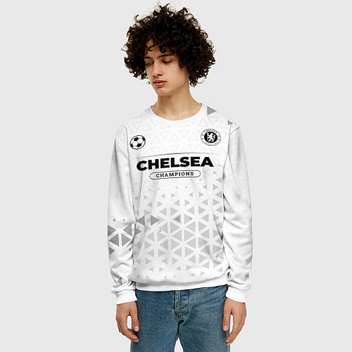 Мужской свитшот Chelsea Champions Униформа / 3D-Белый – фото 3