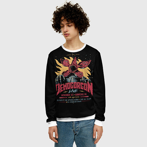 Мужской свитшот Stranger Things Demogorgon / 3D-Белый – фото 3