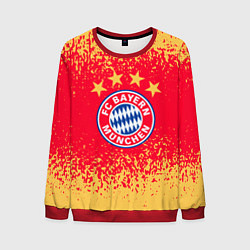 Свитшот мужской Bayern munchen красно желтый фон, цвет: 3D-красный