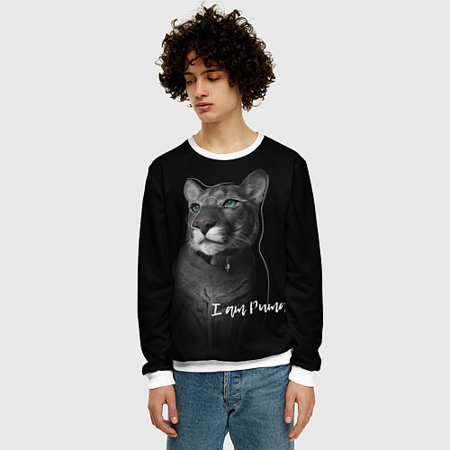 Мужской свитшот I am puma / 3D-Белый – фото 3