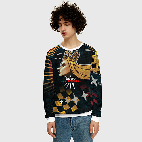 Мужской свитшот Cs:go - The Empress 2022 Императрица / 3D-Белый – фото 3