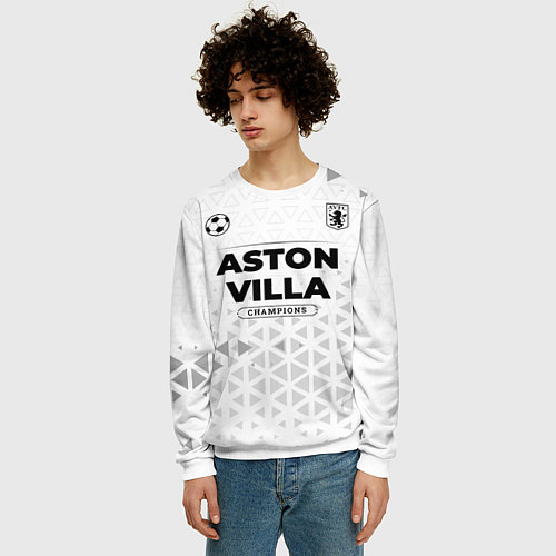 Мужской свитшот Aston Villa Champions Униформа / 3D-Белый – фото 3