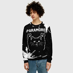 Свитшот мужской Группа Paramore и Рок Кот, цвет: 3D-черный — фото 2