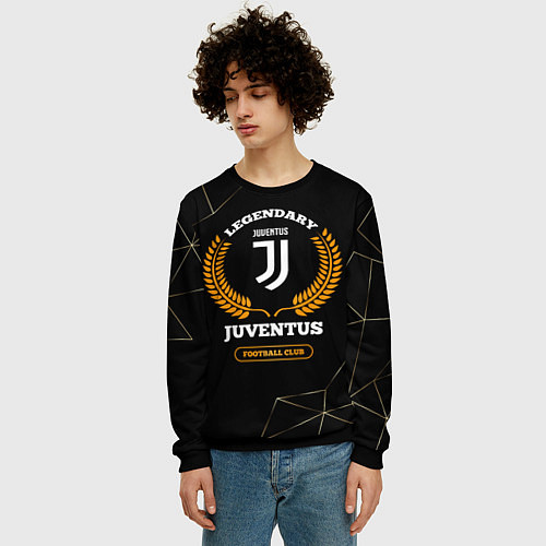 Мужской свитшот Лого Juventus и надпись Legendary Football Club на / 3D-Черный – фото 3