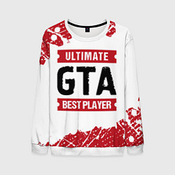 Свитшот мужской GTA: красные таблички Best Player и Ultimate, цвет: 3D-белый