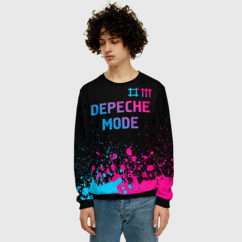 Мужской свитшот Depeche Mode Neon Gradient / 3D-Черный – фото 3