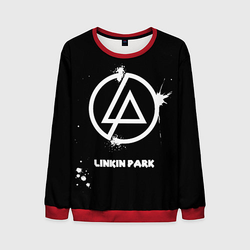 Мужской свитшот Linkin Park логотип краской / 3D-Красный – фото 1
