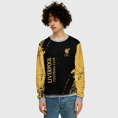 Мужской свитшот Liverpool гранж / 3D-Меланж – фото 3