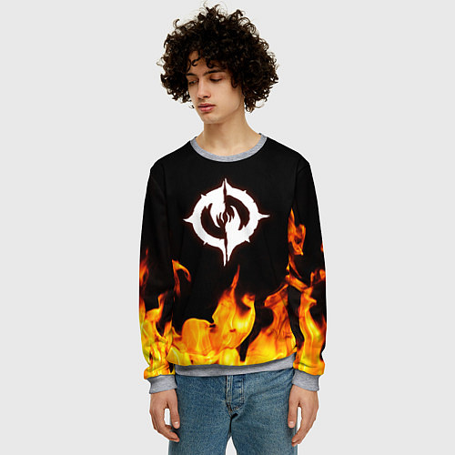 Мужской свитшот Chaoseum Чаосеум Fire / 3D-Меланж – фото 3