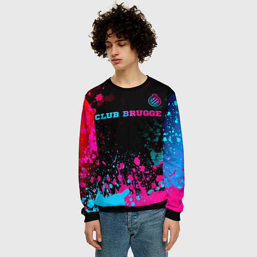 Мужской свитшот Club Brugge Neon Gradient - FS / 3D-Черный – фото 3