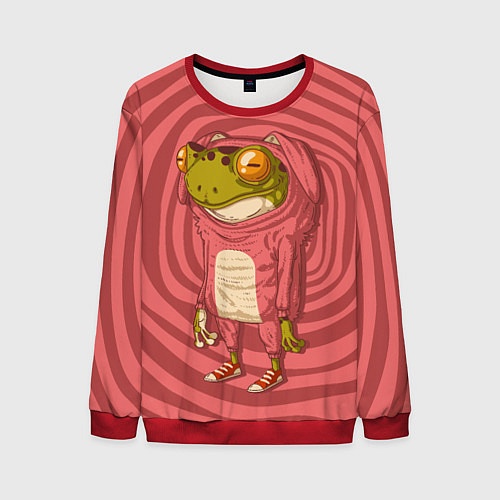 Мужской свитшот Лягушка-зайчик / 3D-Красный – фото 1