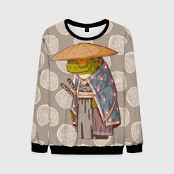 Свитшот мужской Самурай-лягушка воин, цвет: 3D-черный