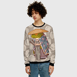 Свитшот мужской Самурай-лягушка воин, цвет: 3D-черный — фото 2