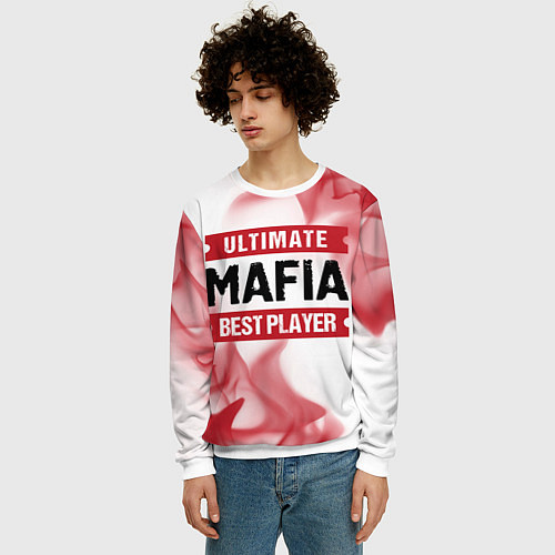 Мужской свитшот Mafia: красные таблички Best Player и Ultimate / 3D-Белый – фото 3