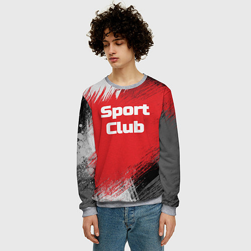Мужской свитшот Sport Club Спортивный клуб / 3D-Меланж – фото 3