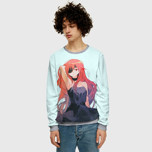 Мужской свитшот Красотка Хва / 3D-Меланж – фото 3