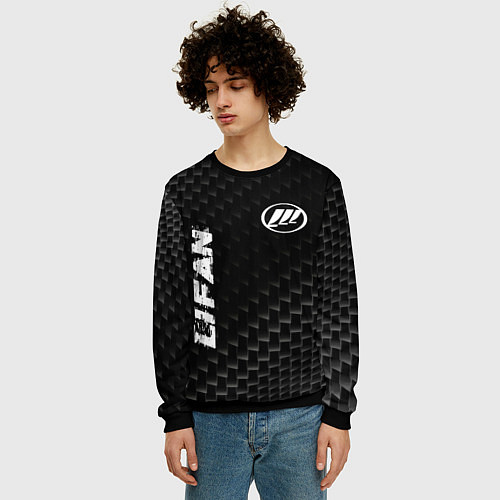 Мужской свитшот Lifan Карбоновый фон / 3D-Черный – фото 3