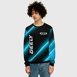 Свитшот мужской Geely Неоновые Лампы, цвет: 3D-черный — фото 2
