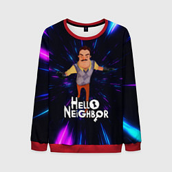 Свитшот мужской Hello Neighbor Привет сосед Бегущий сосед, цвет: 3D-красный