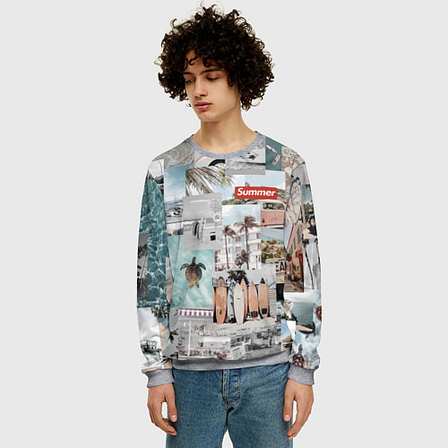 Мужской свитшот Aloha surfing / 3D-Меланж – фото 3