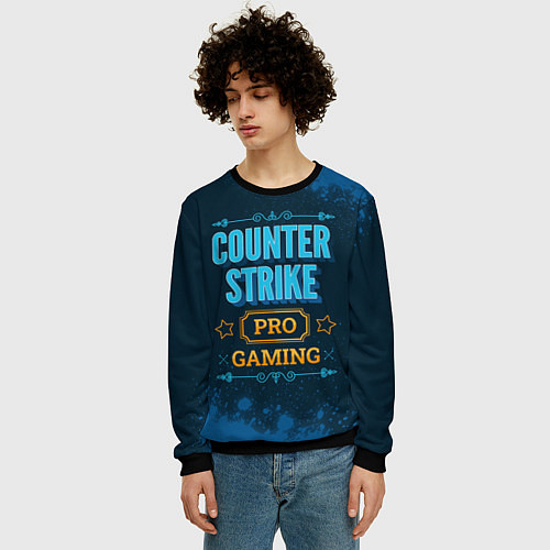 Мужской свитшот Игра Counter Strike: PRO Gaming / 3D-Черный – фото 3