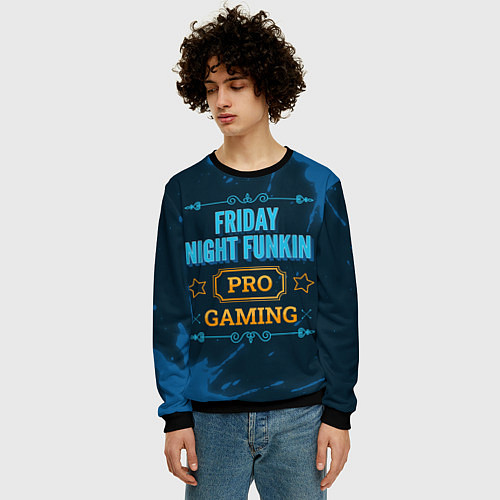 Мужской свитшот Игра Friday Night Funkin: PRO Gaming / 3D-Черный – фото 3