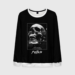 Свитшот мужской Skull with inscriptions, цвет: 3D-белый