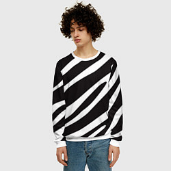 Свитшот мужской Анималистичный рисунок зебра, цвет: 3D-белый — фото 2