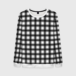 Свитшот мужской Black and white trendy checkered pattern, цвет: 3D-белый