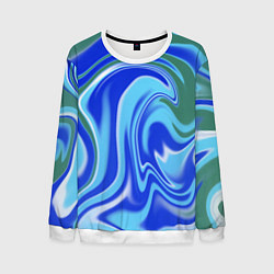 Мужской свитшот Тай-дай с синим, зелёным и белым цветом