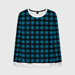 Свитшот мужской Black and blue plaid, цвет: 3D-белый