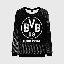 Свитшот мужской Borussia с потертостями на темном фоне, цвет: 3D-черный