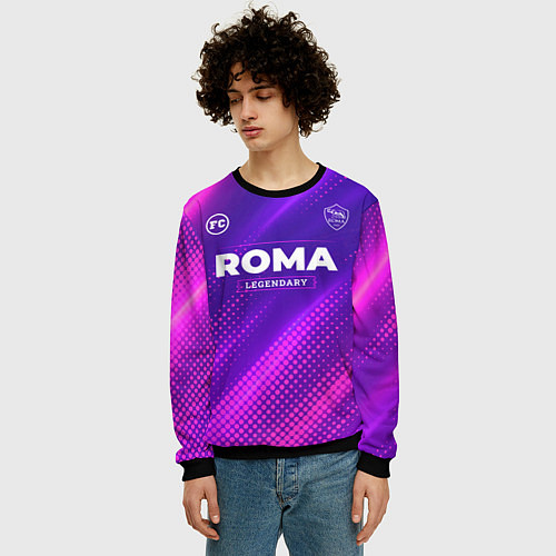 Мужской свитшот Roma Legendary Sport Grunge / 3D-Черный – фото 3