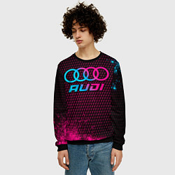 Свитшот мужской Audi - neon gradient, цвет: 3D-черный — фото 2