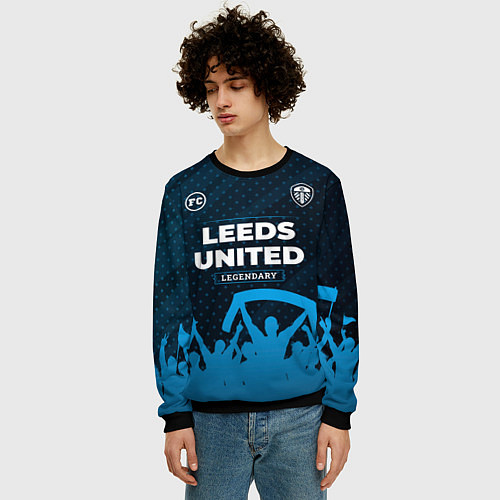 Мужской свитшот Leeds United legendary форма фанатов / 3D-Черный – фото 3