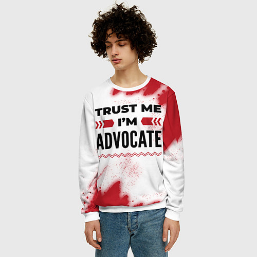 Мужской свитшот Trust me Im advocate white / 3D-Белый – фото 3