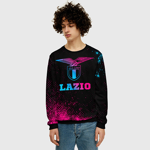 Мужской свитшот Lazio - neon gradient / 3D-Черный – фото 3