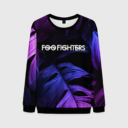 Свитшот мужской Foo Fighters neon monstera, цвет: 3D-черный
