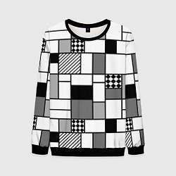 Мужской свитшот Черно белый геометрический скандинавский узор