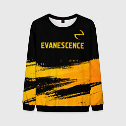 Свитшот мужской Evanescence - gold gradient: символ сверху, цвет: 3D-черный