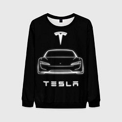 Свитшот мужской Tesla white light, цвет: 3D-черный