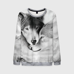 Свитшот мужской Love: Волк и волчица, цвет: 3D-меланж