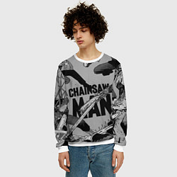 Свитшот мужской Chainsaw man comix, цвет: 3D-белый — фото 2