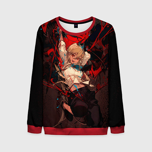 Мужской свитшот Паэур - Человек-бензопила / 3D-Красный – фото 1