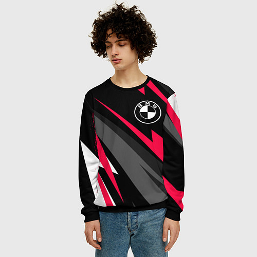 Мужской свитшот BMW fast lines / 3D-Черный – фото 3