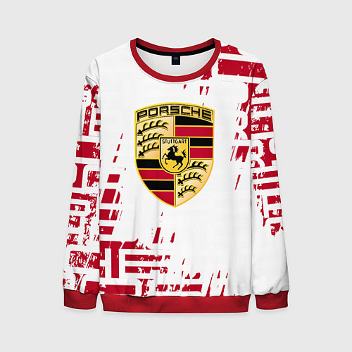 Мужской свитшот Porsche - паттерн / 3D-Красный – фото 1