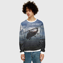 Свитшот мужской STALKER Вертолёт Над Зоной, цвет: 3D-белый — фото 2